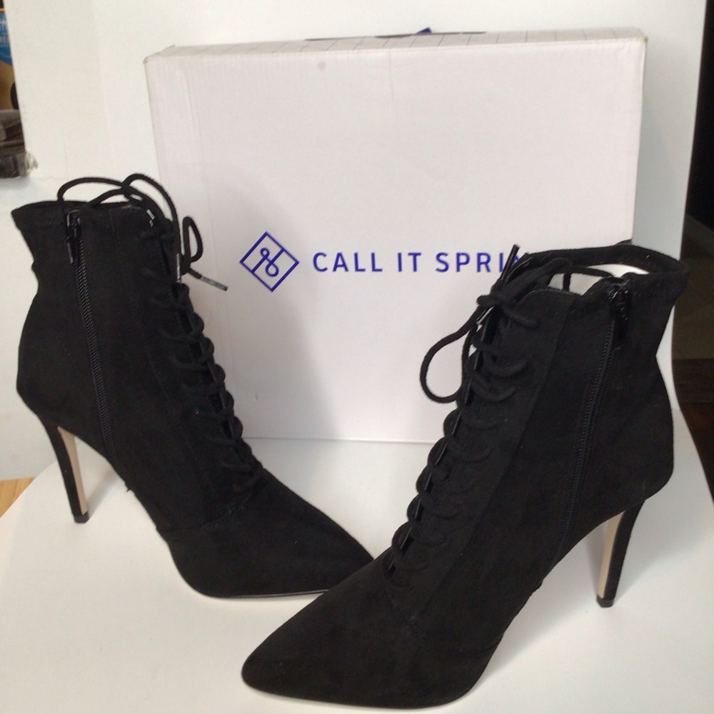 Call It Spring Women's Devilqueen Suede High Heels Ankle Boots - Picture 6 of 9